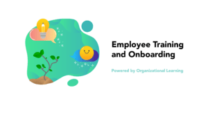 Illustrated Growing Tree with Pencil and Smile Emoji with the words Employee Training and Employee Onboarding