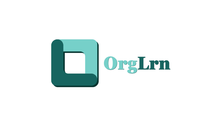 Organizational Learning Logo of a Green Box and the Abbreviation Org Lrn
